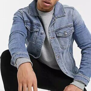 NWOT Hollister Trucker Jean Jacket Denim Blue L